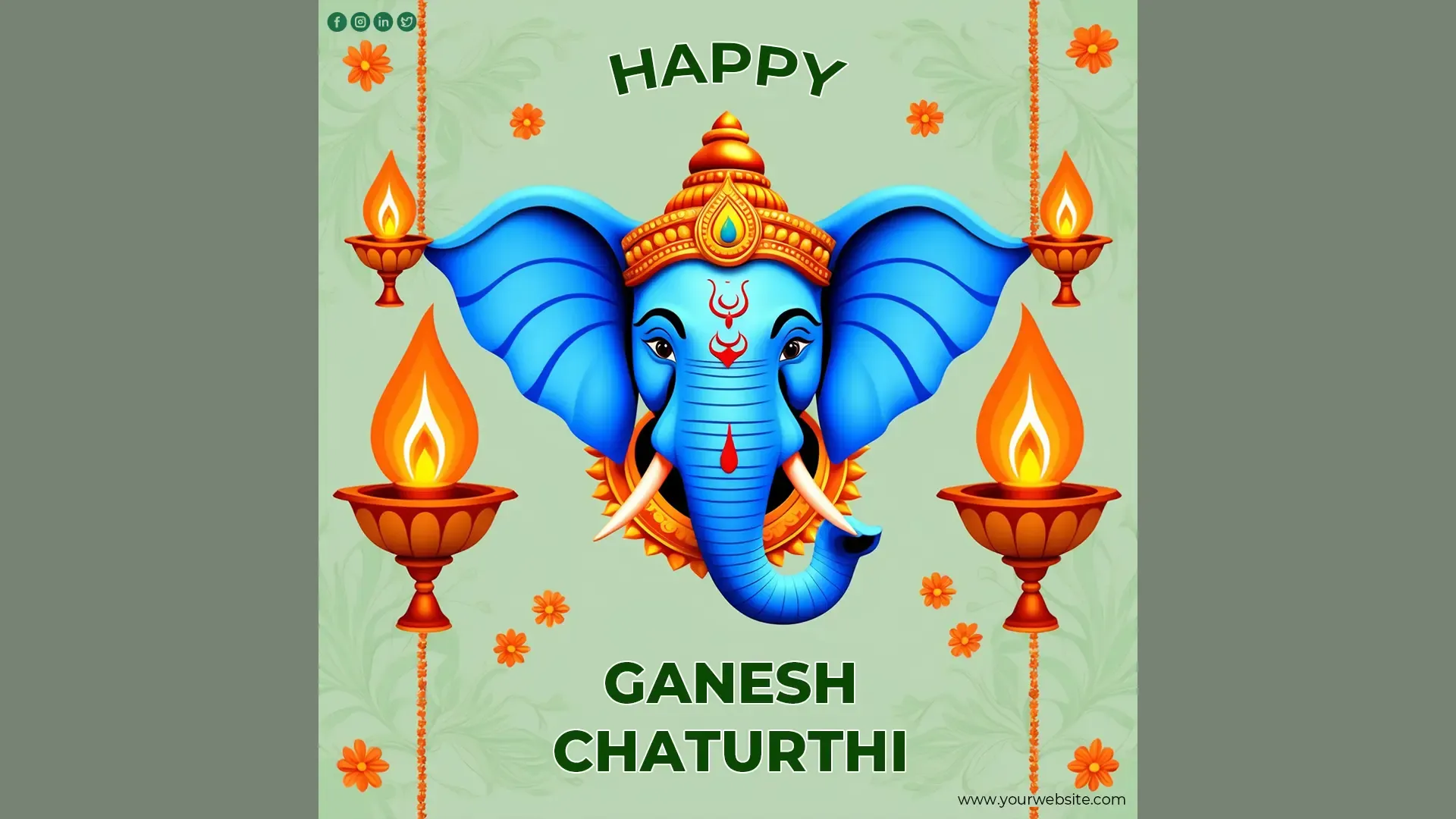 Bright Ganesh Chaturthi Instagram Post Card